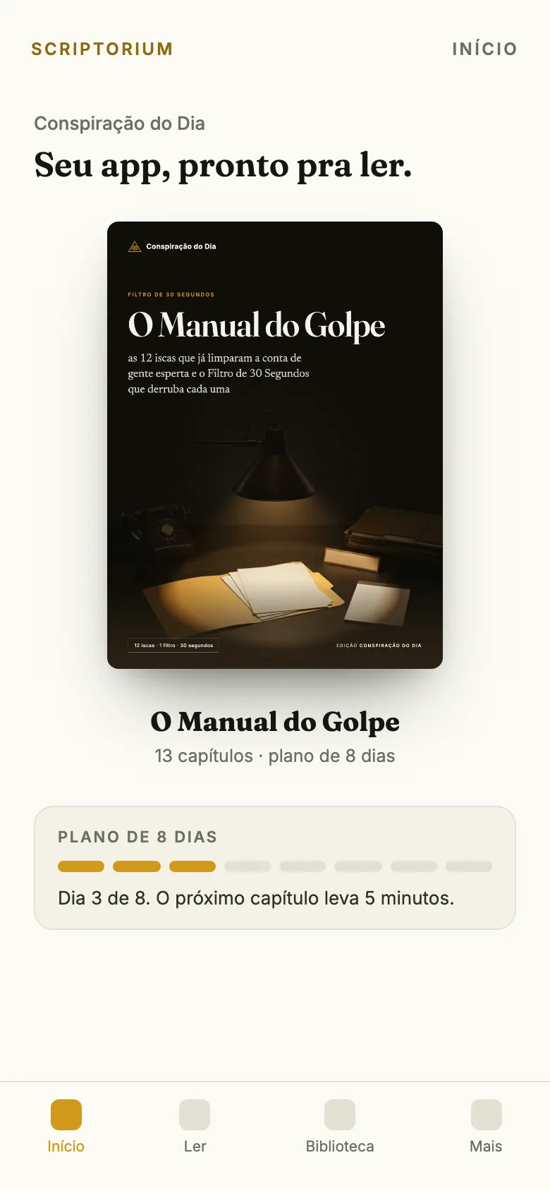 Capa do app do guia O Manual do Golpe