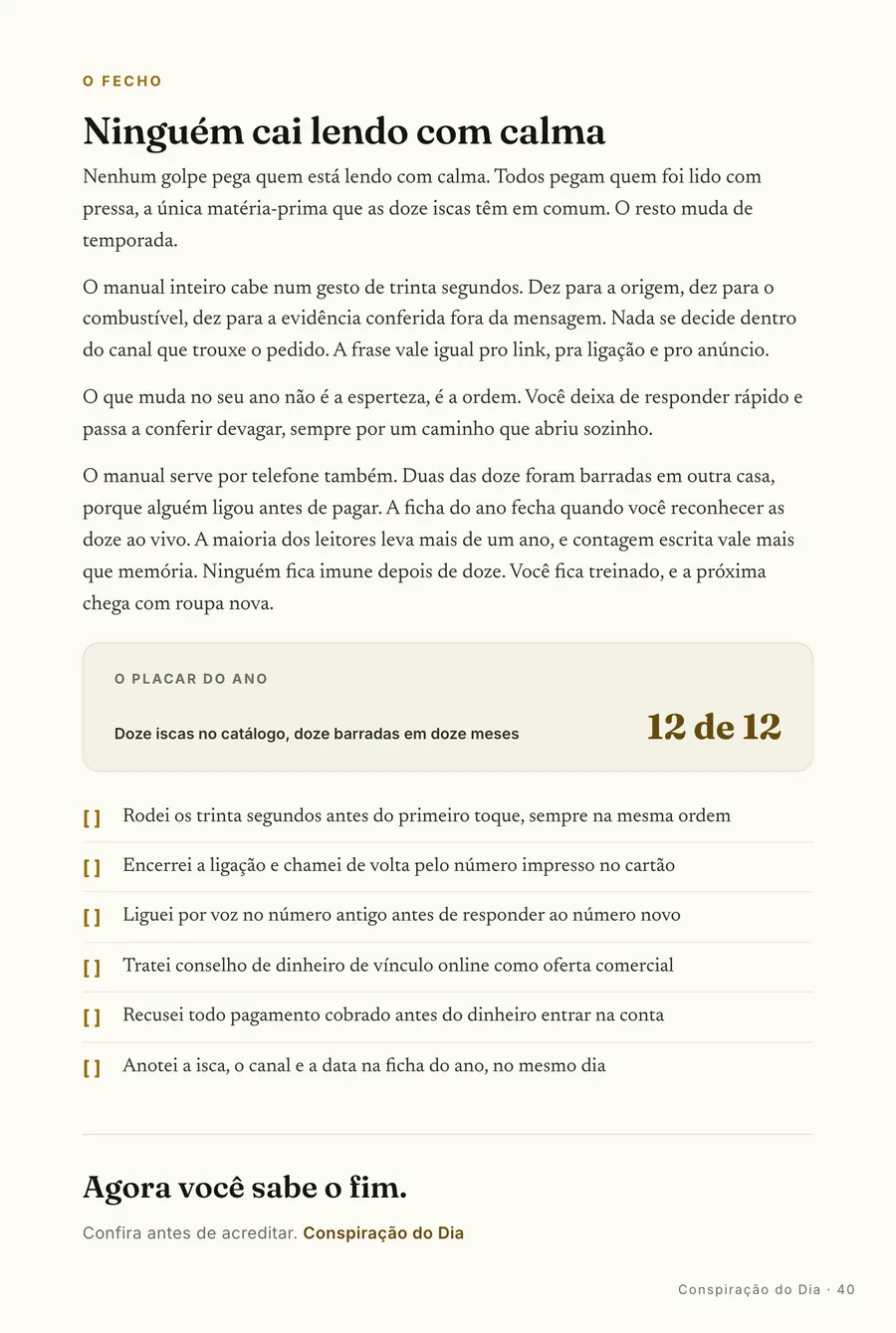 Página real do guia: O placar